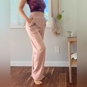 Purusha People Ostara French Terry Sweatpants – Mauve Pink/Beige (Size Small)